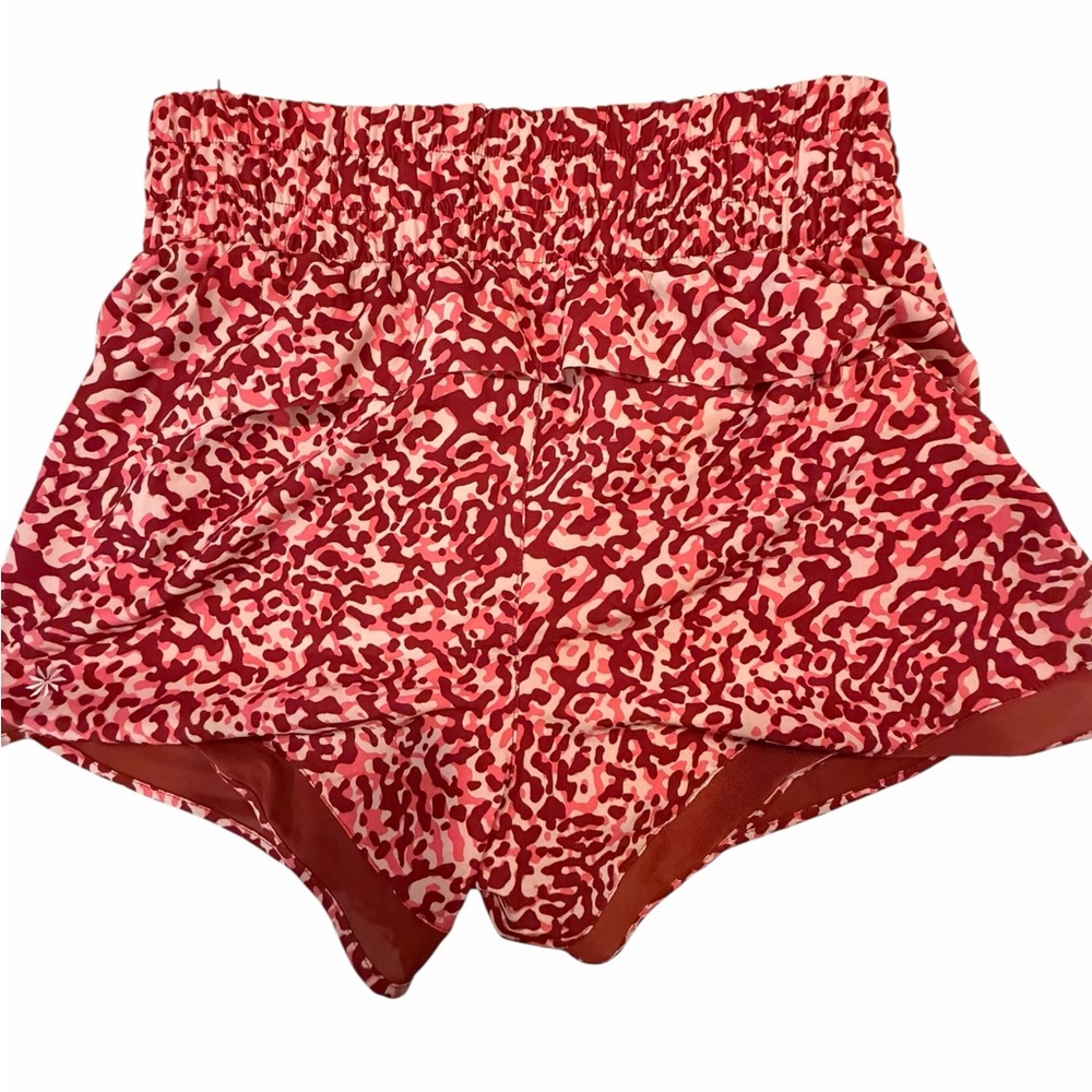 Athleta Women’s High-Waist Pink & Red Printed Shorts